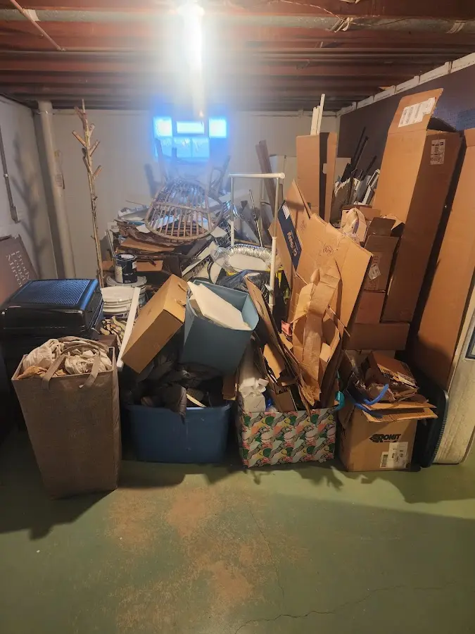 Roll-off dumpster container at job site for 8 Yard Dumpster Rental in George Mason